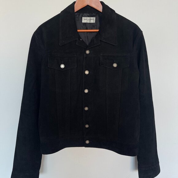 Saint Laurent Suede Denim Jacket - Picture 1 of 2